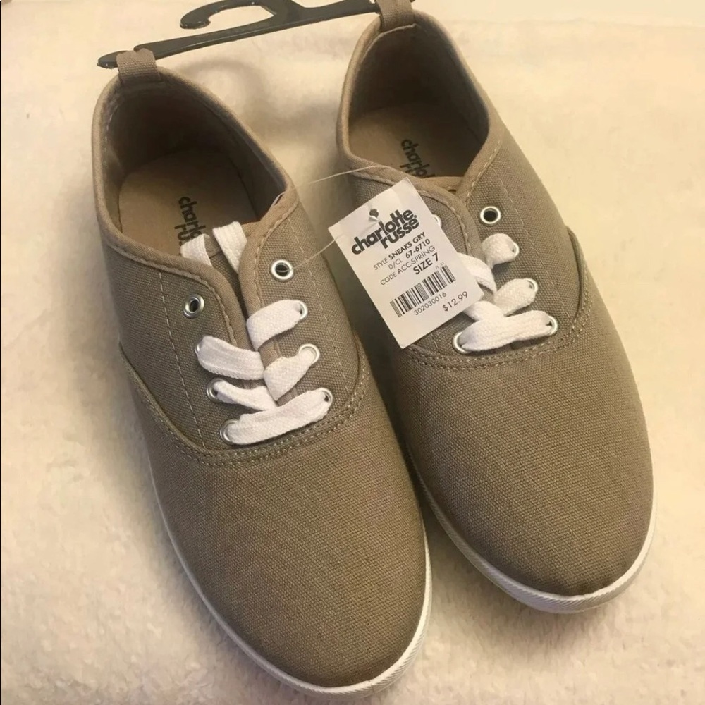 Charlotte Russe Canvas Gray Shoes Size 8